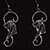 Earrings, natural,silver