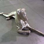 A raw bronze sculpture